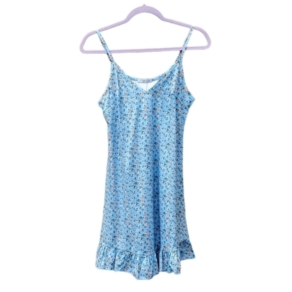 Finwanlo Soft Blue Floral Summer Dress‎ Small NWT